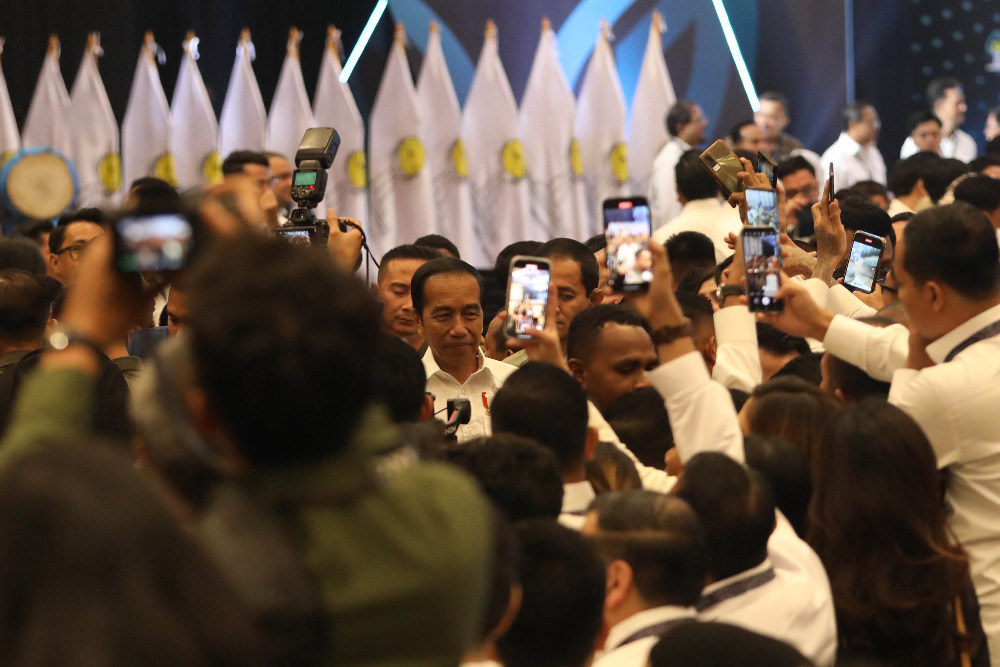 Bisnis Indonesia Presiden Jokowi Buka Rakernas XVIII HIPMI